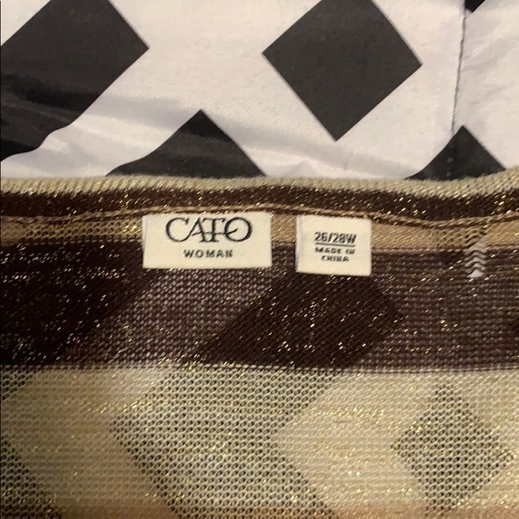 Brown gold and cream sparkly top from Cato - Picture 2 of 4